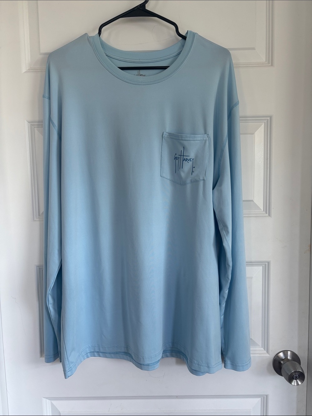 Guy Harvey Light Blue Long Sleeve Pocket Tee